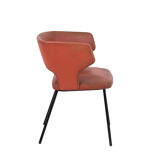 Orange skai chair and black lacquered metal, 1950s