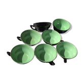 6 Tea and sugar cups 50's black/green