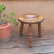 Brutalist tripod wooden stool in Charles Duduyt style.50/60