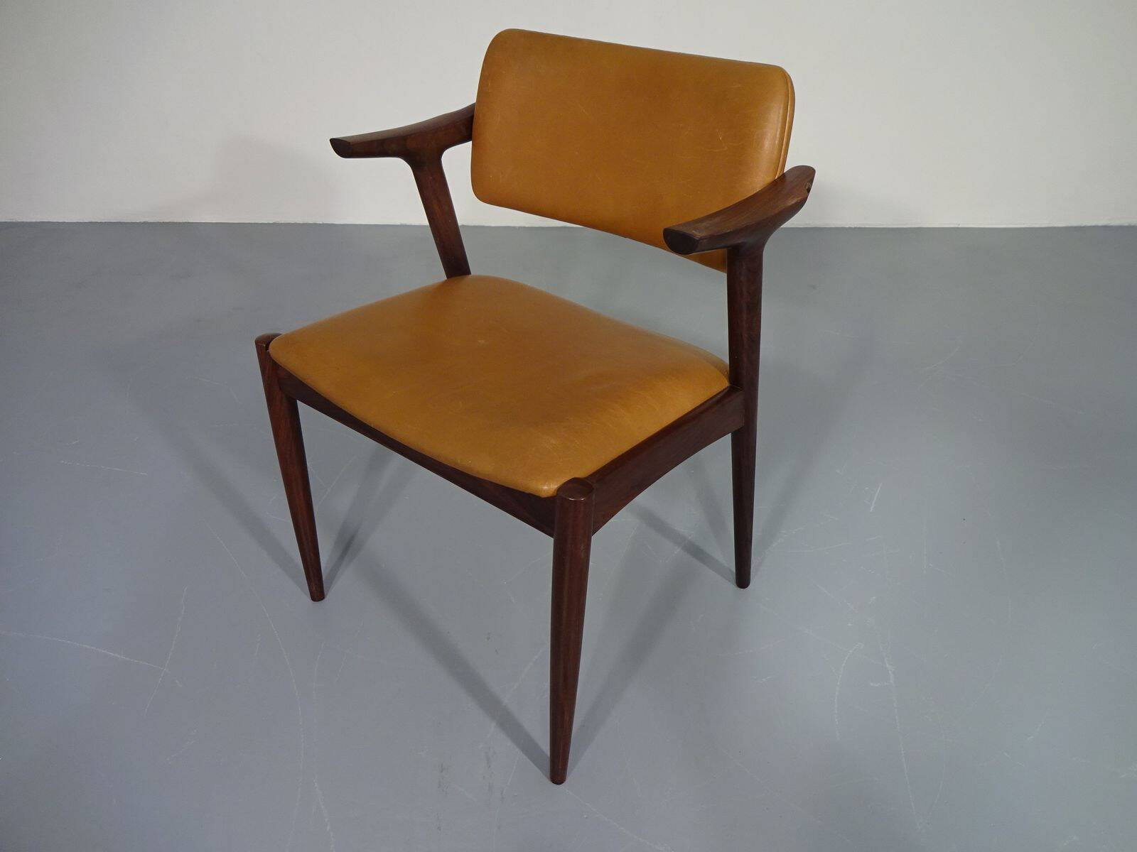 Rosewood and leather armchair from GM, 1960s