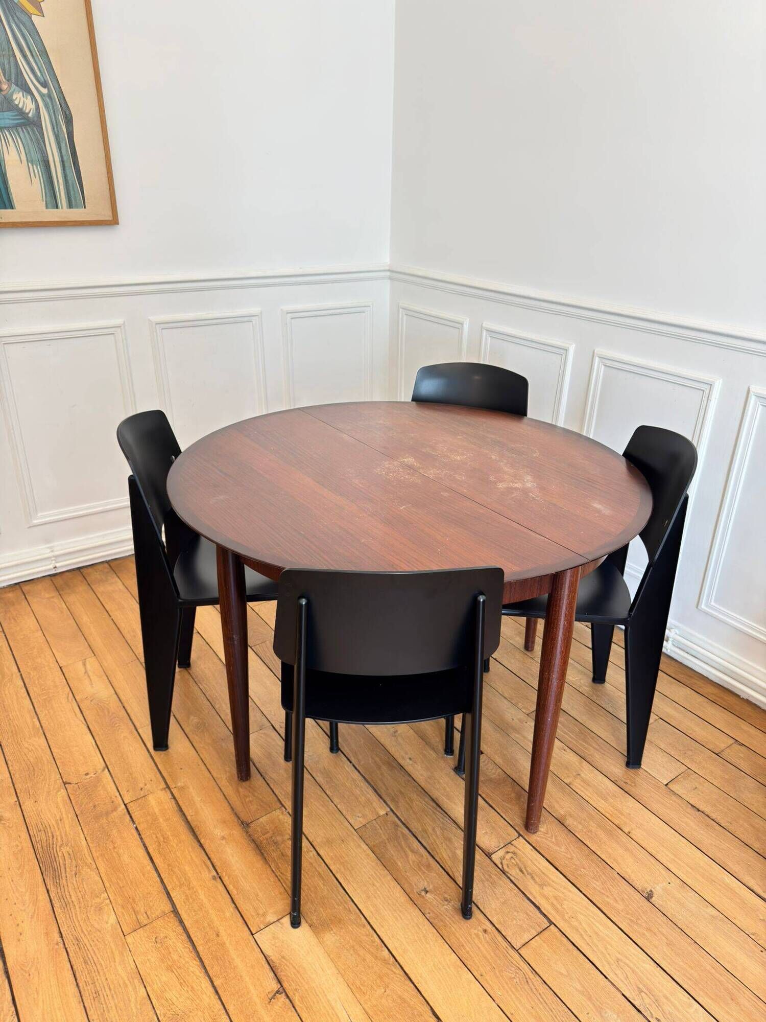 Round dining table Lubke in rosewood from the 1960s.