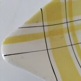 Salins shuttle dish – “Montreal” yellow & black decor – 1950s