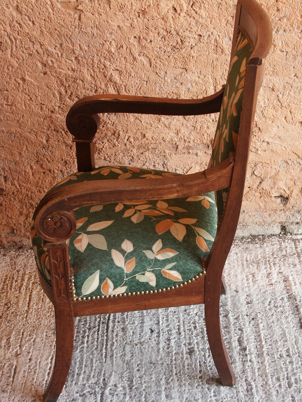 Armchair wood, fabric
