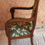 Fauteuil bois, tissu