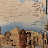 Old poster map of North Africa from 1948 - JP Pinchon
