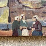 Antique painting signed Armand Lacour, 1935