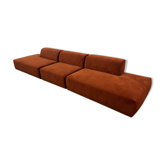 Pillow system sofa in rust color - MYCS