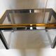 Table basse en métal chromé et laiton,années 70