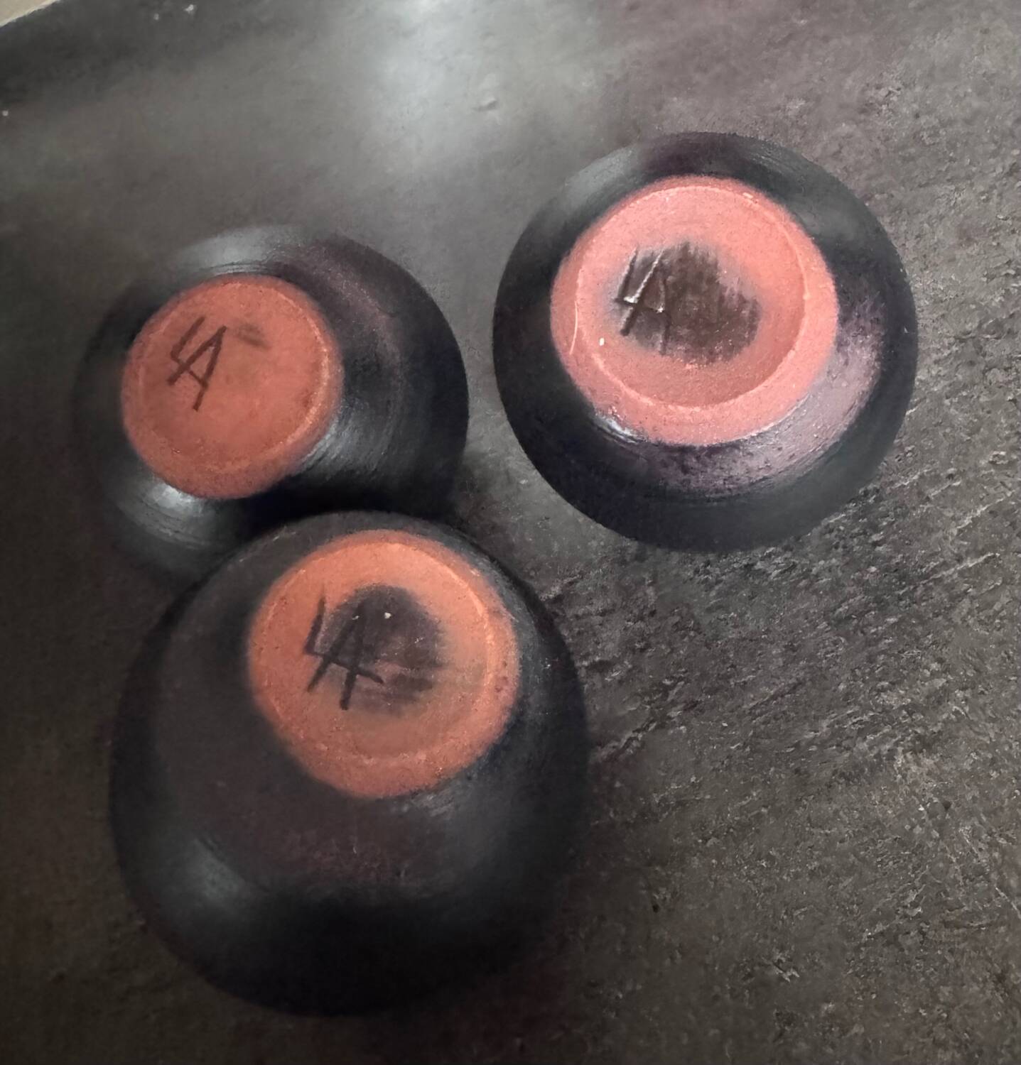 3 spherical soliflore vases by Antonio Lampecco