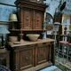 Two-part solid oak buffet circa 1880