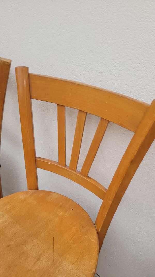 Série de 4 chaises de bistrot restaurant ancienne 1950