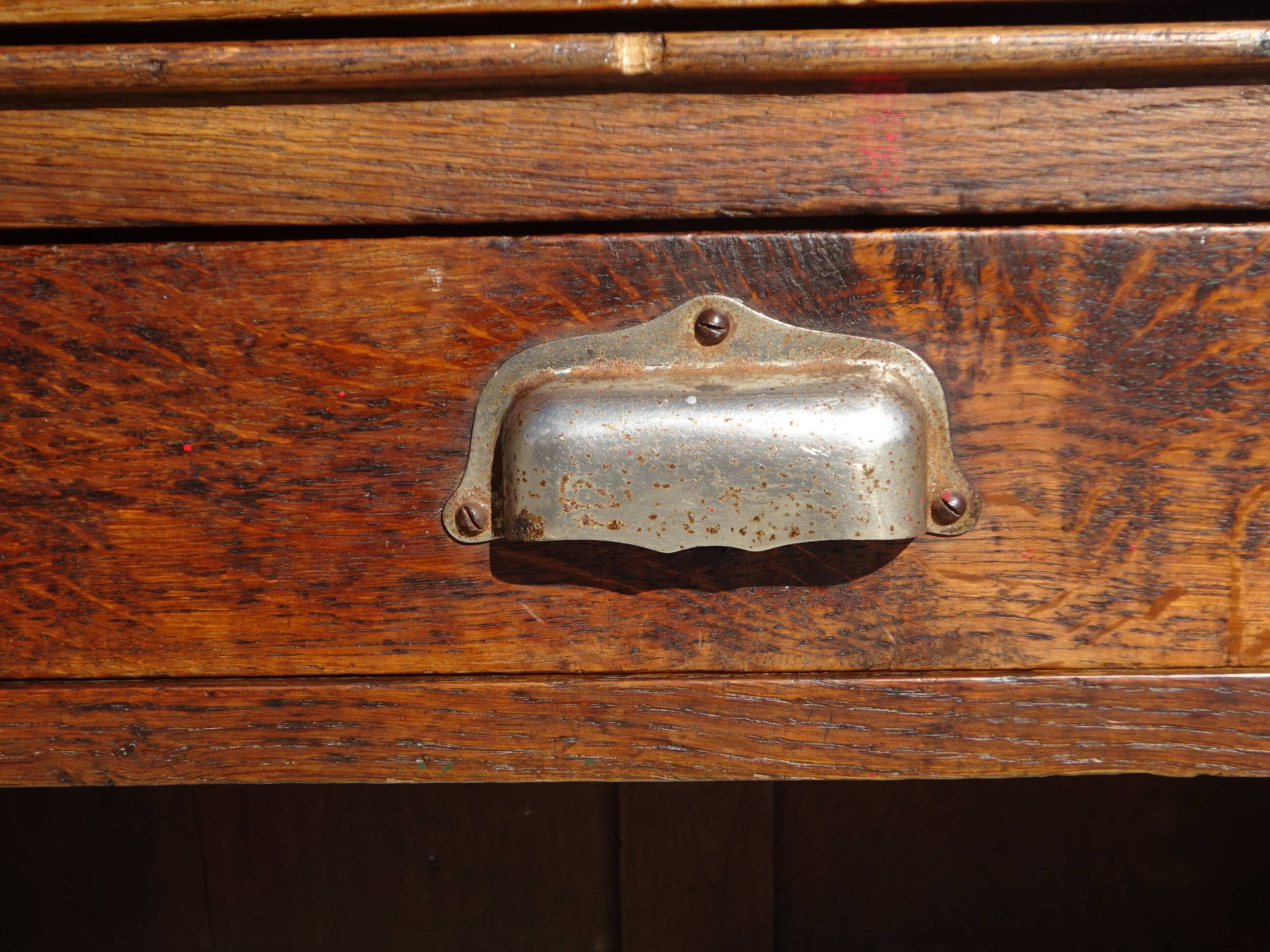 Office furniture, old glove maker's table.