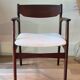 Fauteuil scandinave en teck et velours côtelé blanc "Hymir", années 60
