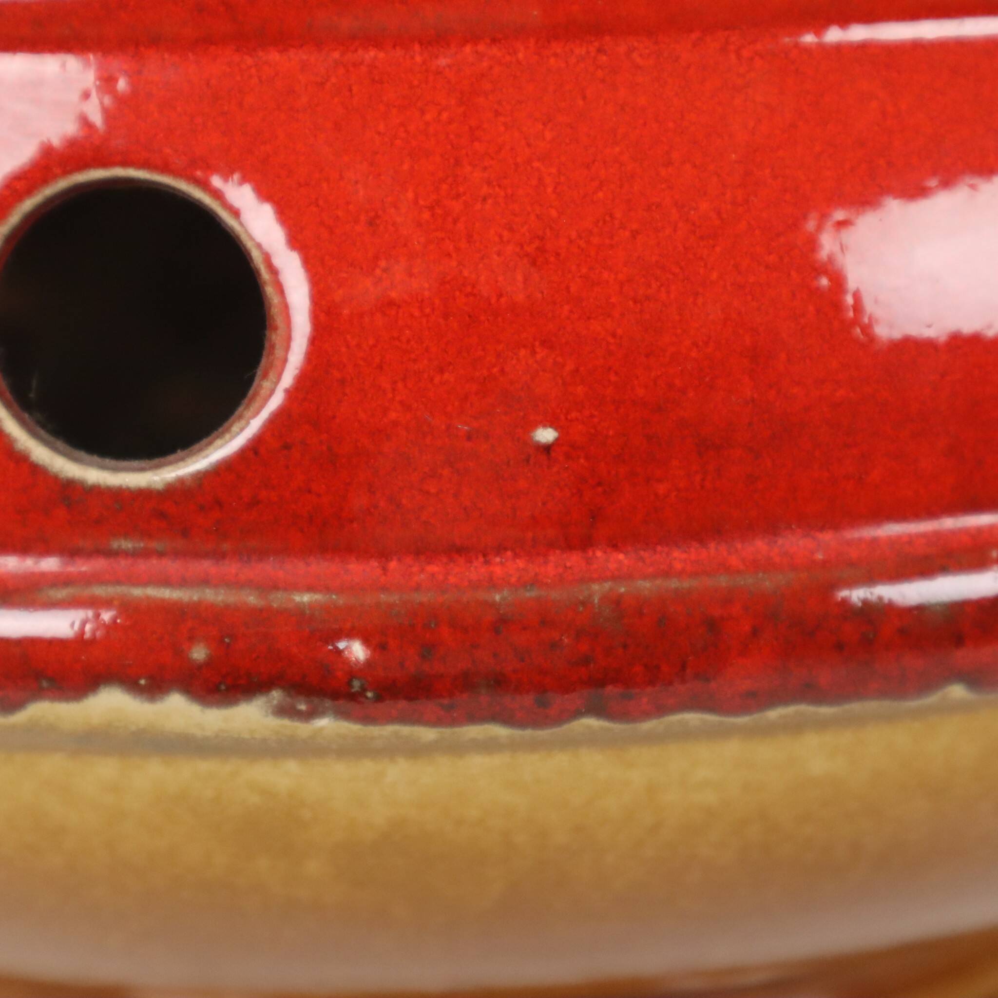 Large Red and Yellow Ceramic Lamp Base, Kil, Scandinavia, 51 cm