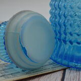 Vintage blue jar with relief