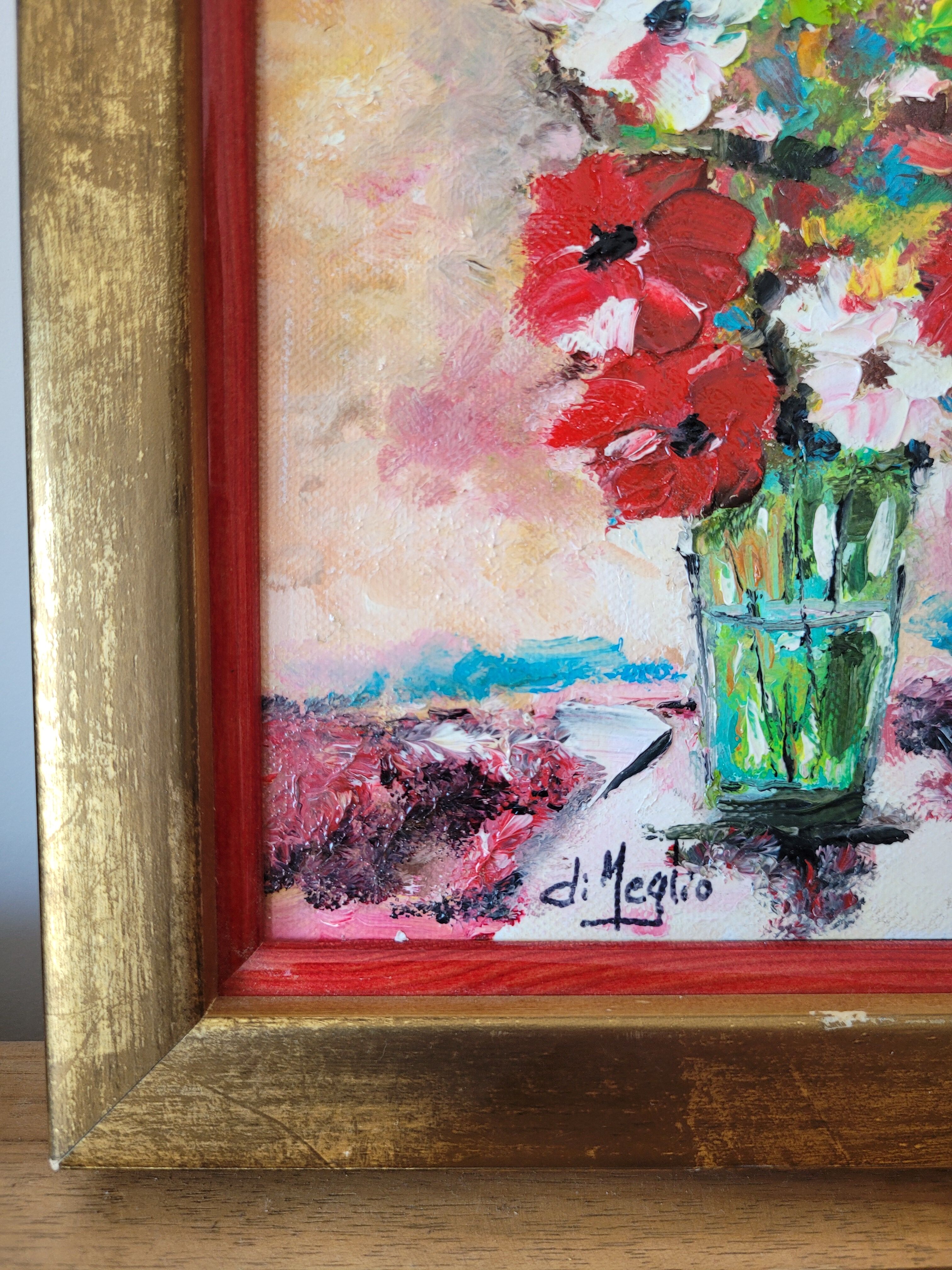 Oil on canvas bouquet of flowers