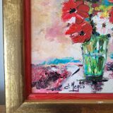 Oil on canvas bouquet of flowers