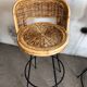 Set of 2 stools swivel rattan 60s