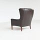 Pair of Durlet lounge chairs in brown leather Belgium 1960