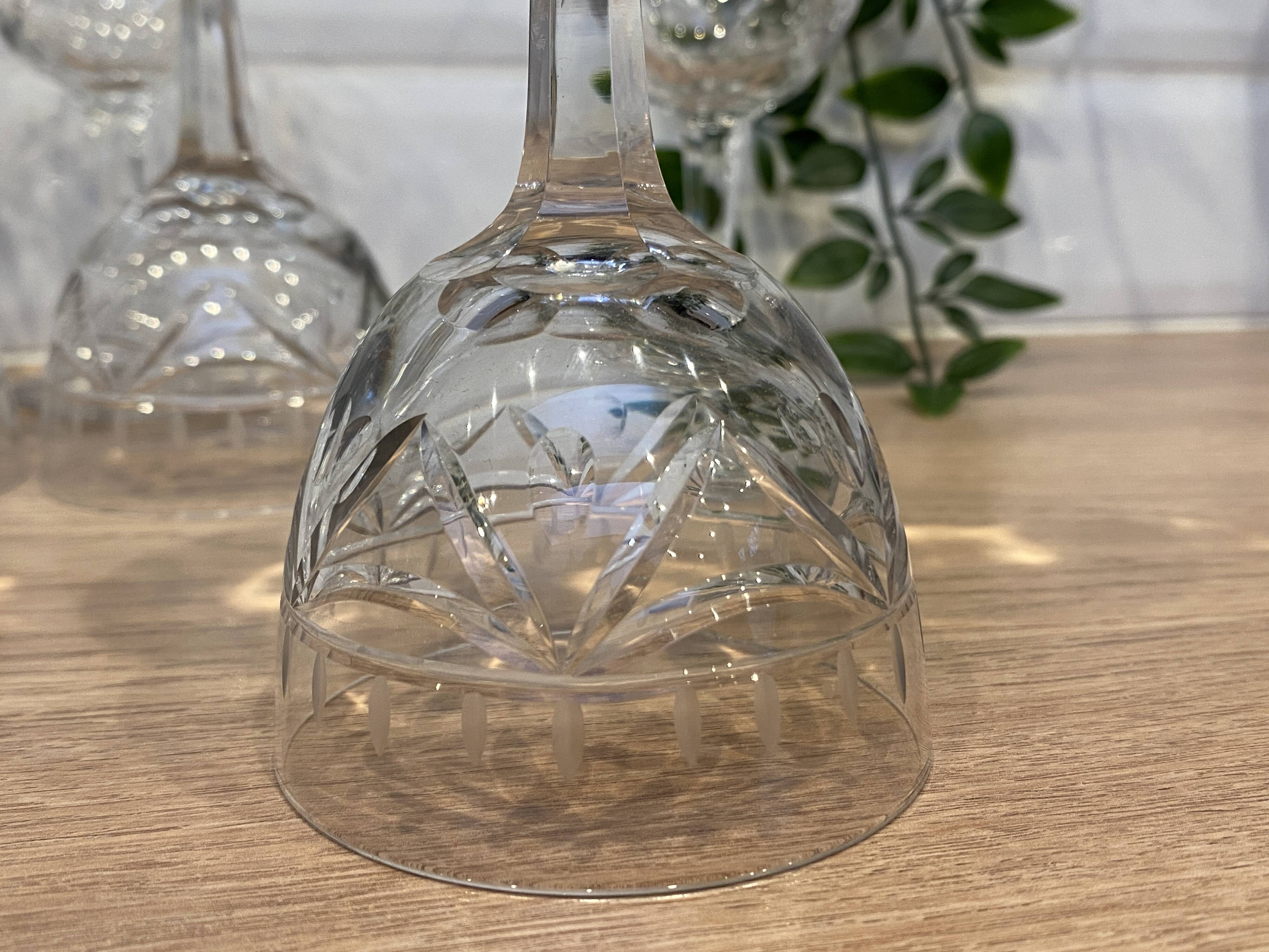 Set de 6 verres à vin gravés