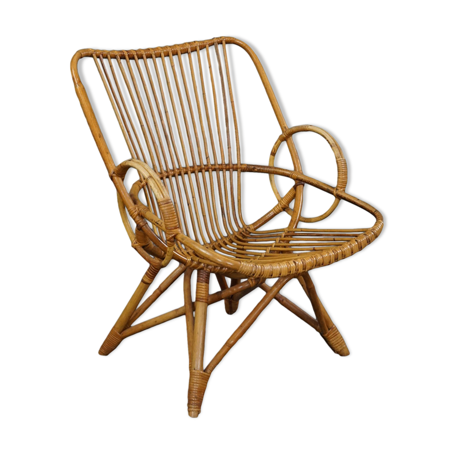 Fauteuil en rotin, 1950