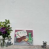 Still life with vase and violin