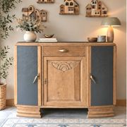 Art Deco buffet in oak and anthracite.