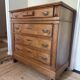 Antique Louis-Philippe commode in solid wood and white marble.