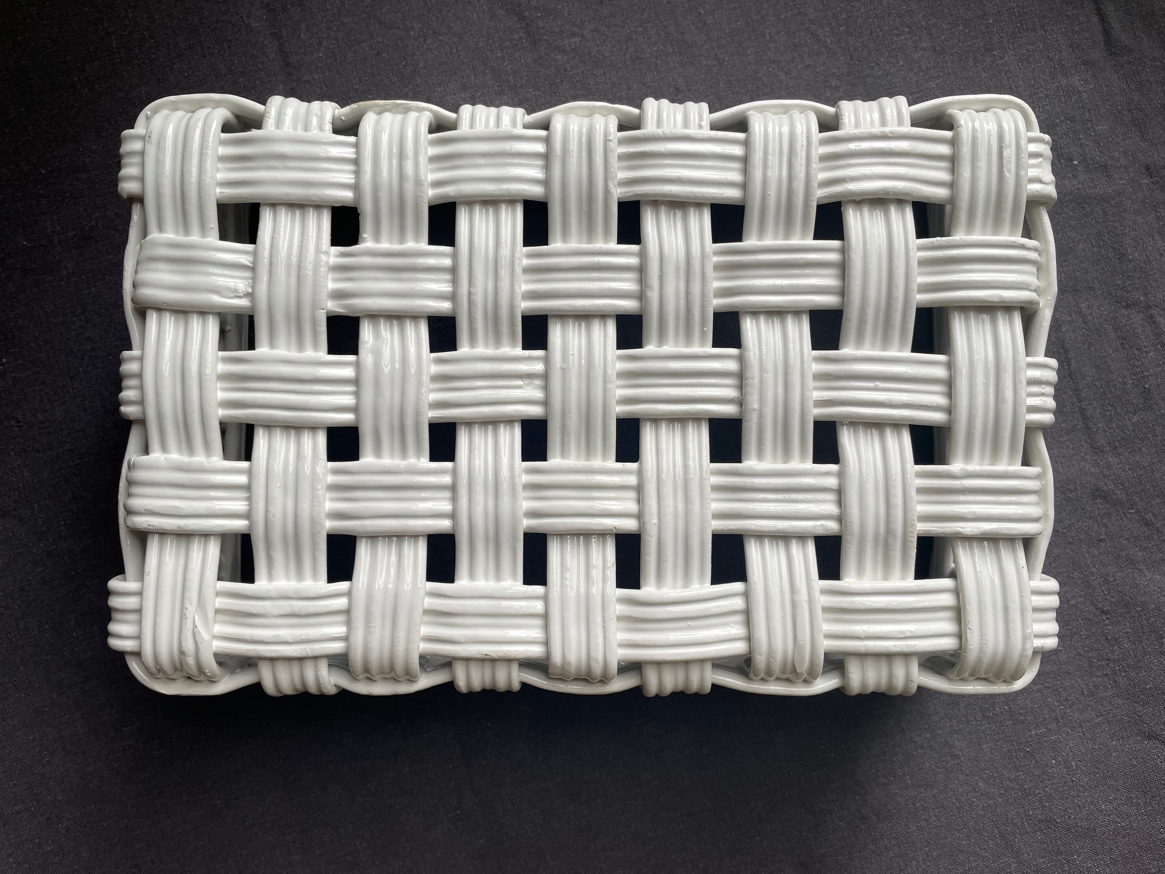 White ceramic basket