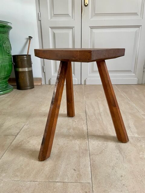 Tripod stool in solid oak 1950