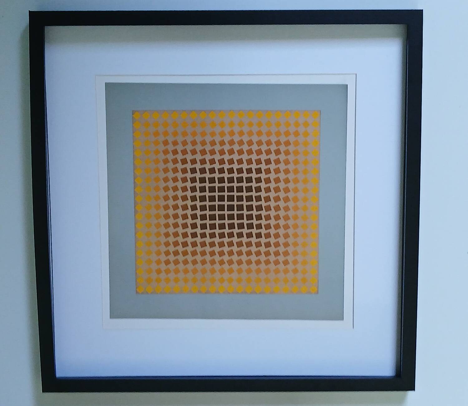 Tableau Vintage Art Optique - Victor Vasarely CTA-102 Frame 40x40cm