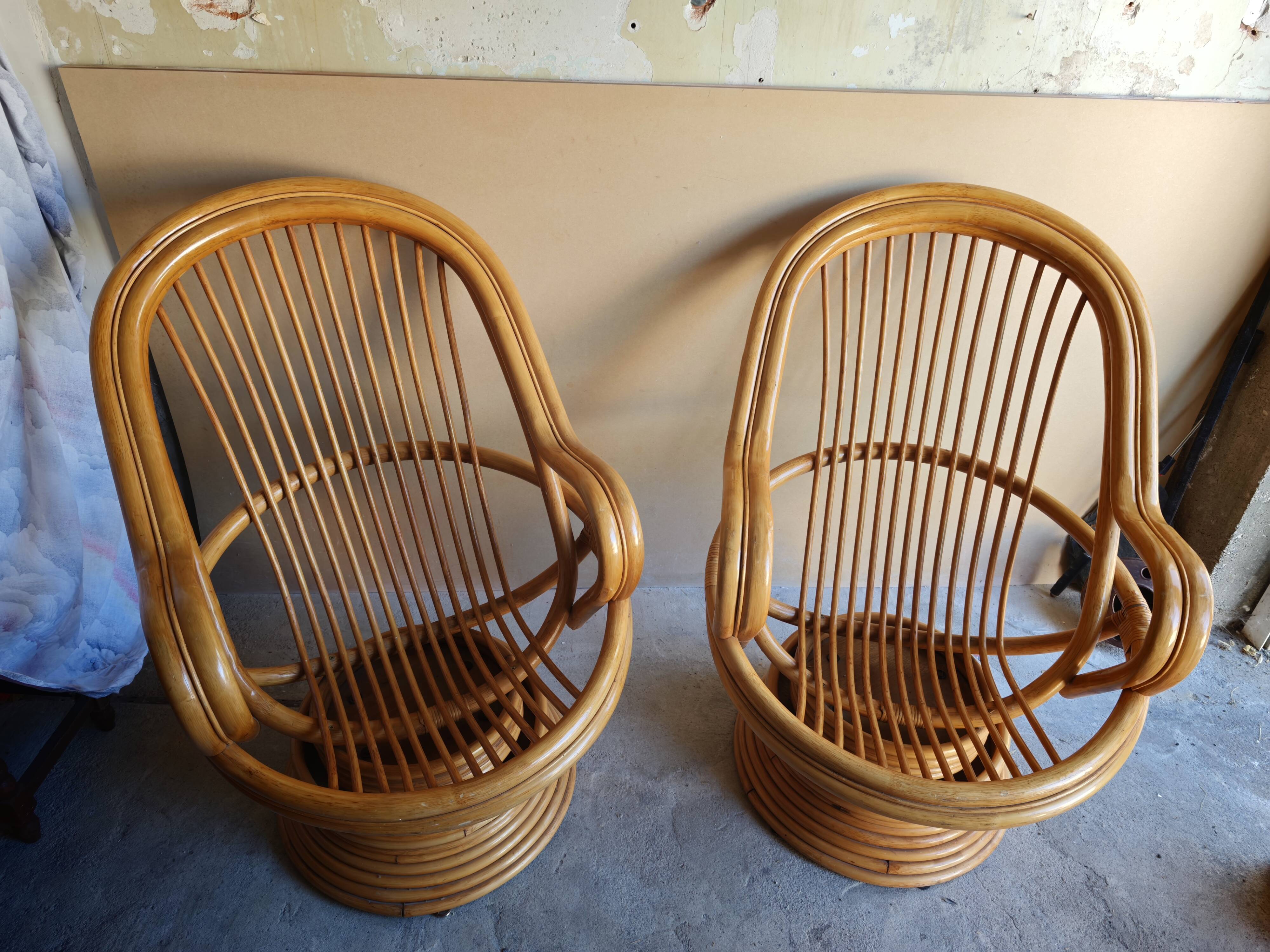 Fauteuil en bambou année 70