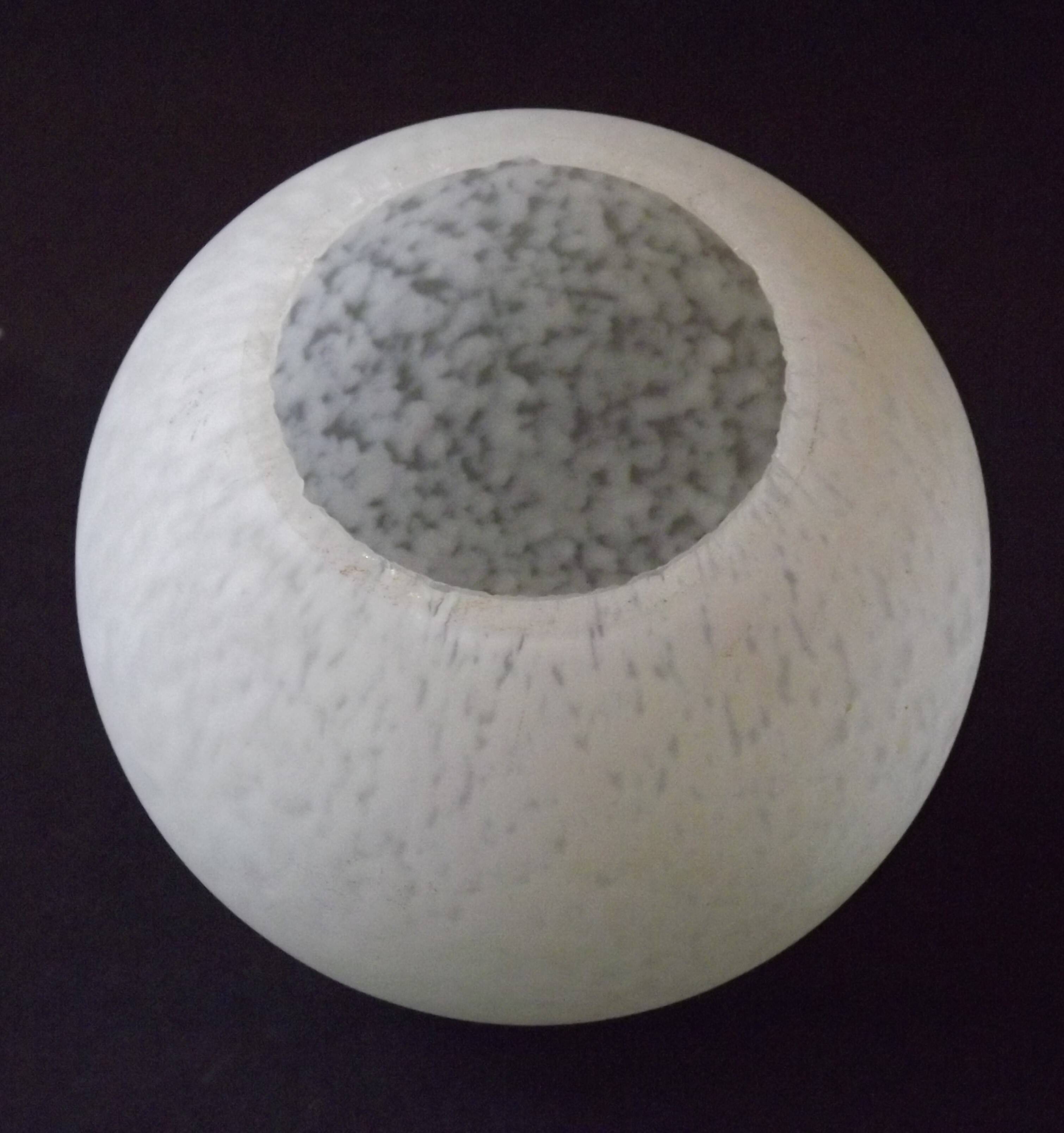 French vintage white Clichy glass ball-shaped replacement shade for lamps.