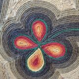 Screen decorated with wool threads, “Huichol” art, Sofia Ribeira, 124 cm