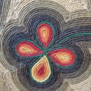Screen decorated with wool threads, “Huichol” art, Sofia Ribeira, 124 cm
