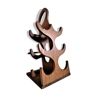 Bottle holder teak wood, scandinavian