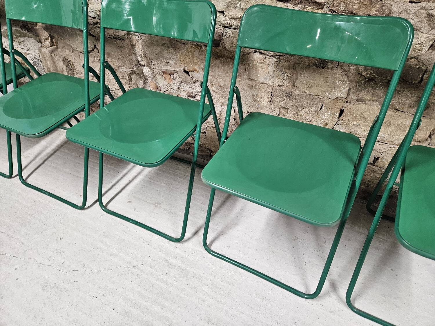 Lot de 6 chaises verte de terrasse pliables