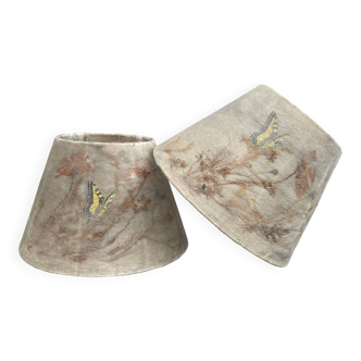 Pair of vintage handcrafted lampshades