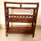 Vintage woven wicker shelf
