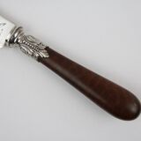 Large Silver Metal and Bois D'Amourette Fish Service Cover