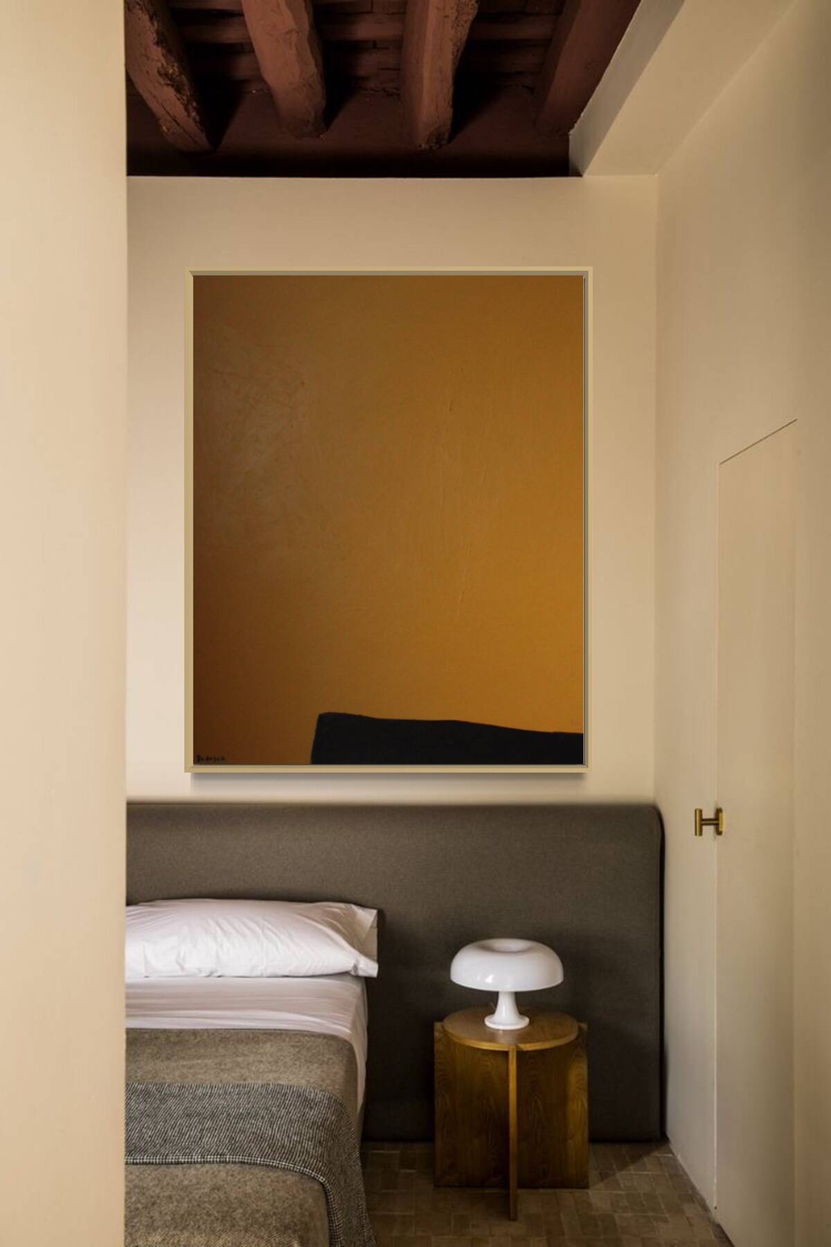 Abstract painting Mb1 ocher 100x81 cm