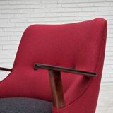 1960s, Danish designed armchair, reupholstered, furniture wool.