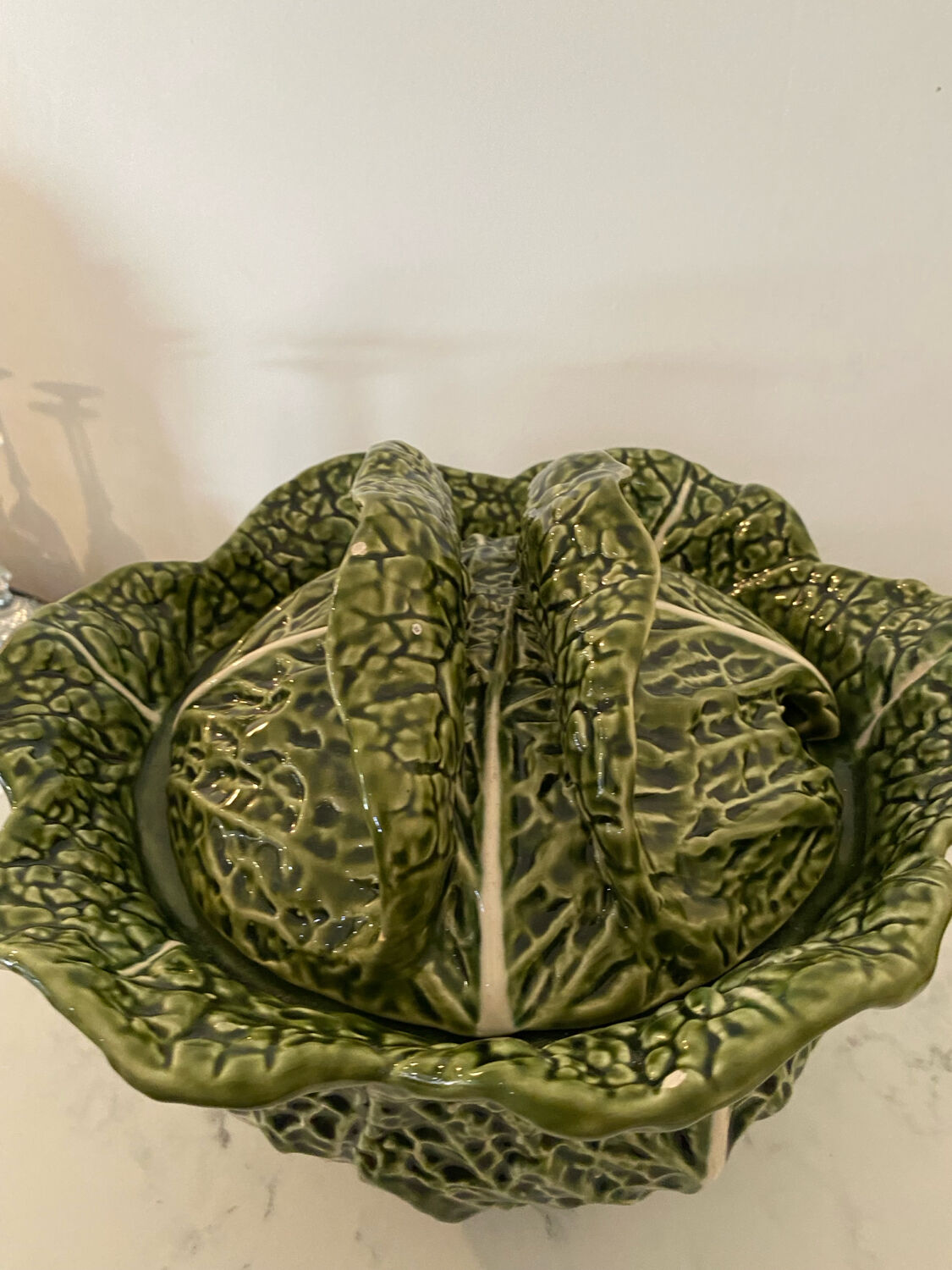 Vintage cabbage barbotine soup tureen