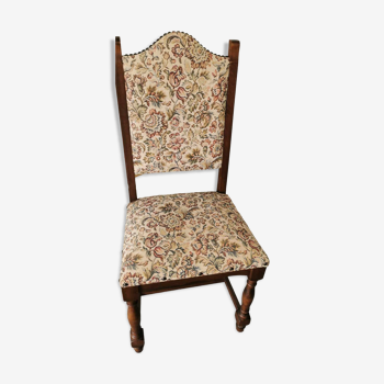 Chair in embroidered and padded fabric