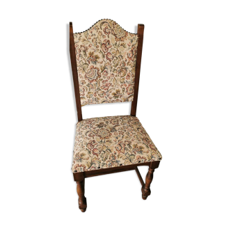 Chair in embroidered and padded fabric