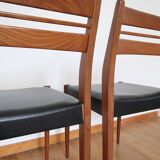 Pair of Scandinavian chairs skaï/teak
