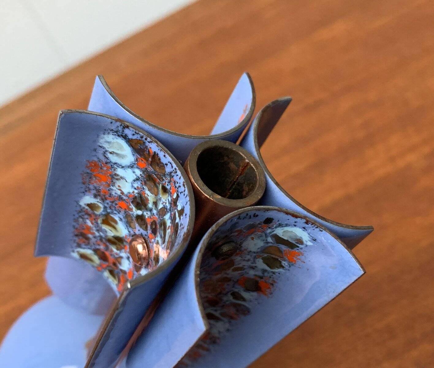 Vintage enamel candlestick