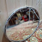 Oval chrome Art Deco mirror