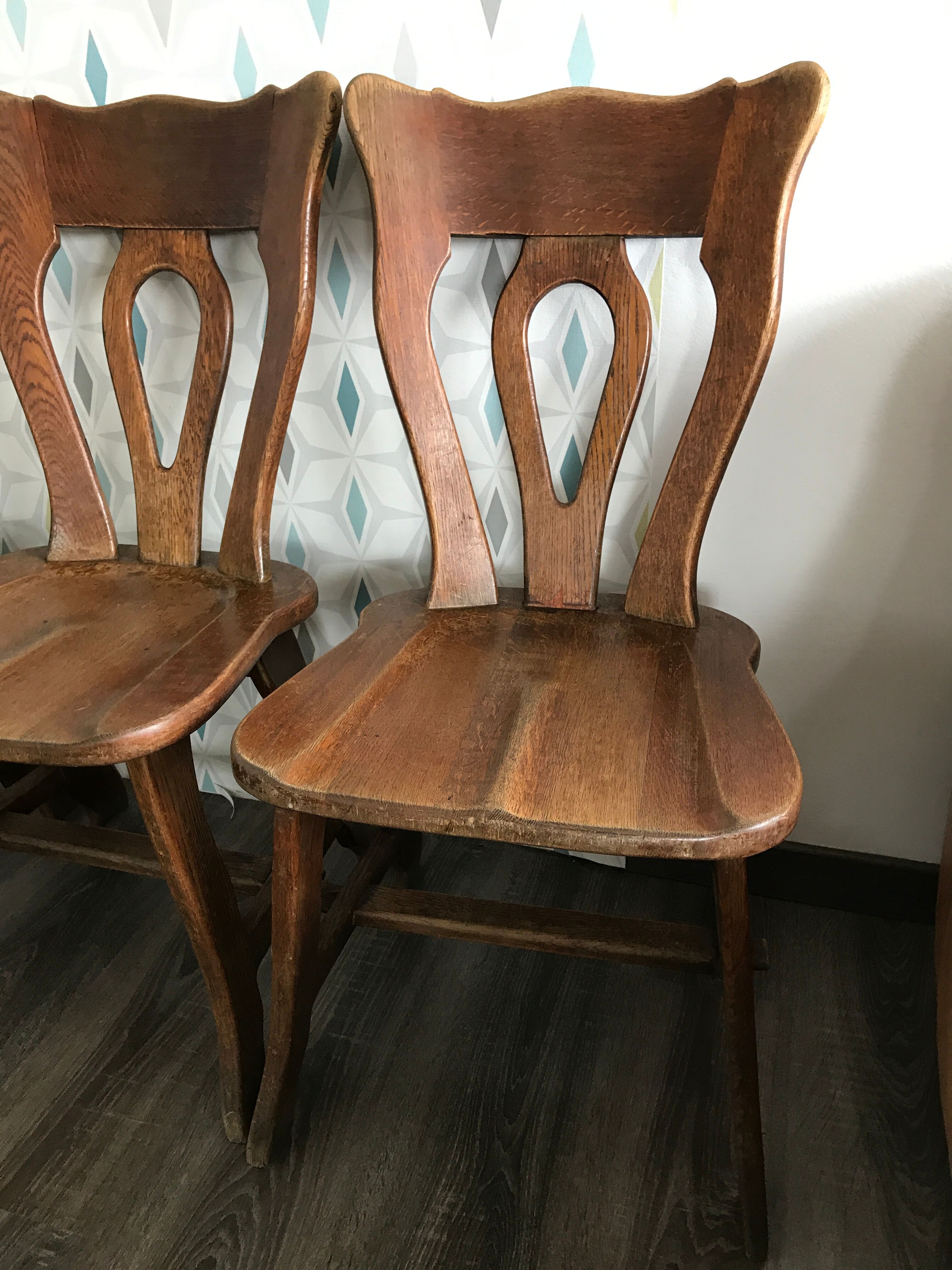 4 brutalist bistro chairs