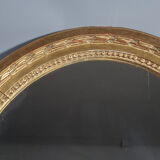 Oval mirror old carved wood gilded gold leaf louis XVI style large format 74x63 cm